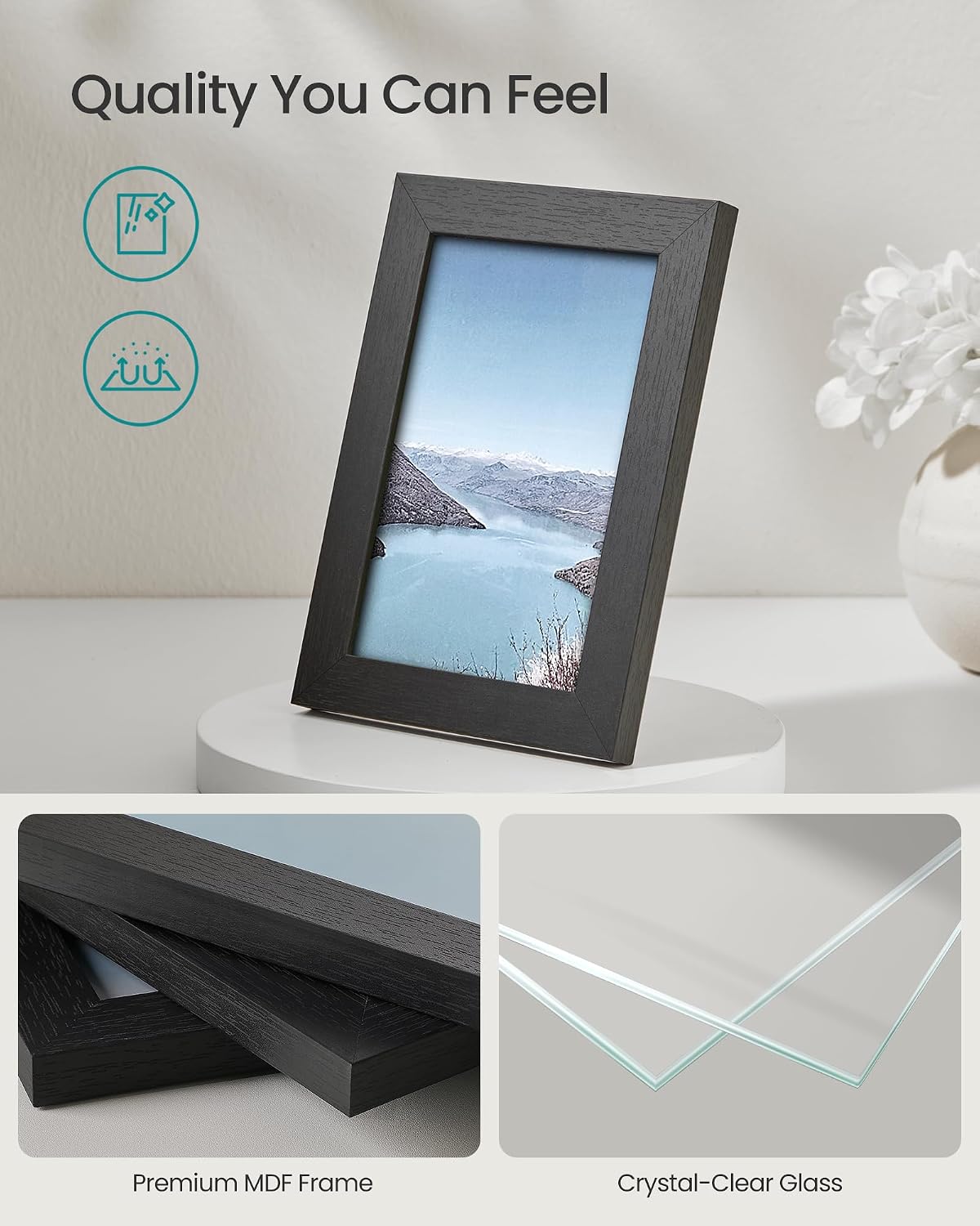 SONGMICS Collage Picture Frames, Set of 10, Glass, Paper