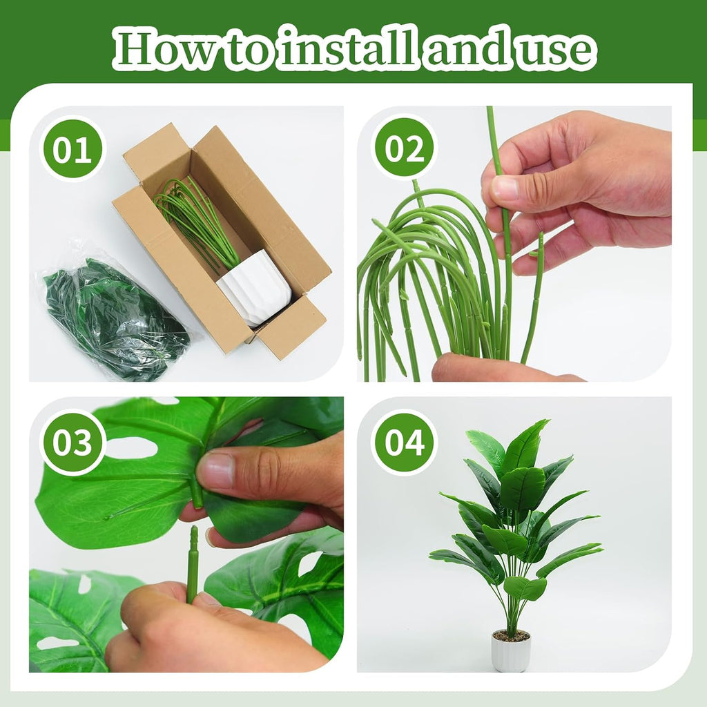 Freyalife 28“ Fake Plant Artificial Banana Tree for Room Decor, Faux Potted Plants Indoor for Home Living Bedroom Aesthetic Farmhouse Dorm Office Classroom and Outdoor Garden Porch Balcony Decor