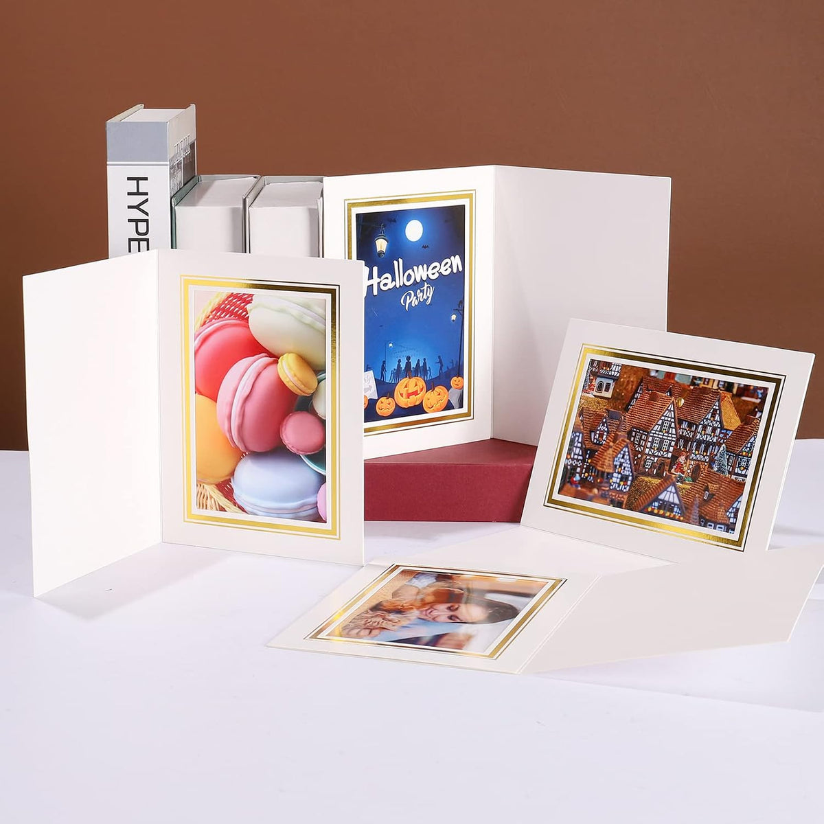 4x6 Photo Folder, White Cardboard Picture Frame, Vertical Paper Photo Frame Cards Pack of 12.