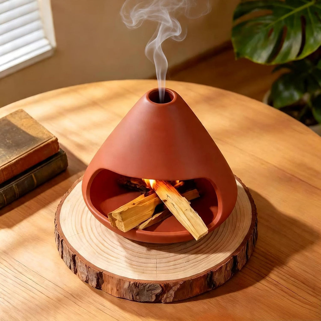 MOUGIGI Terracotta Zongzi Palo Santo Holder,Elegant Sage Cone Incense Dish