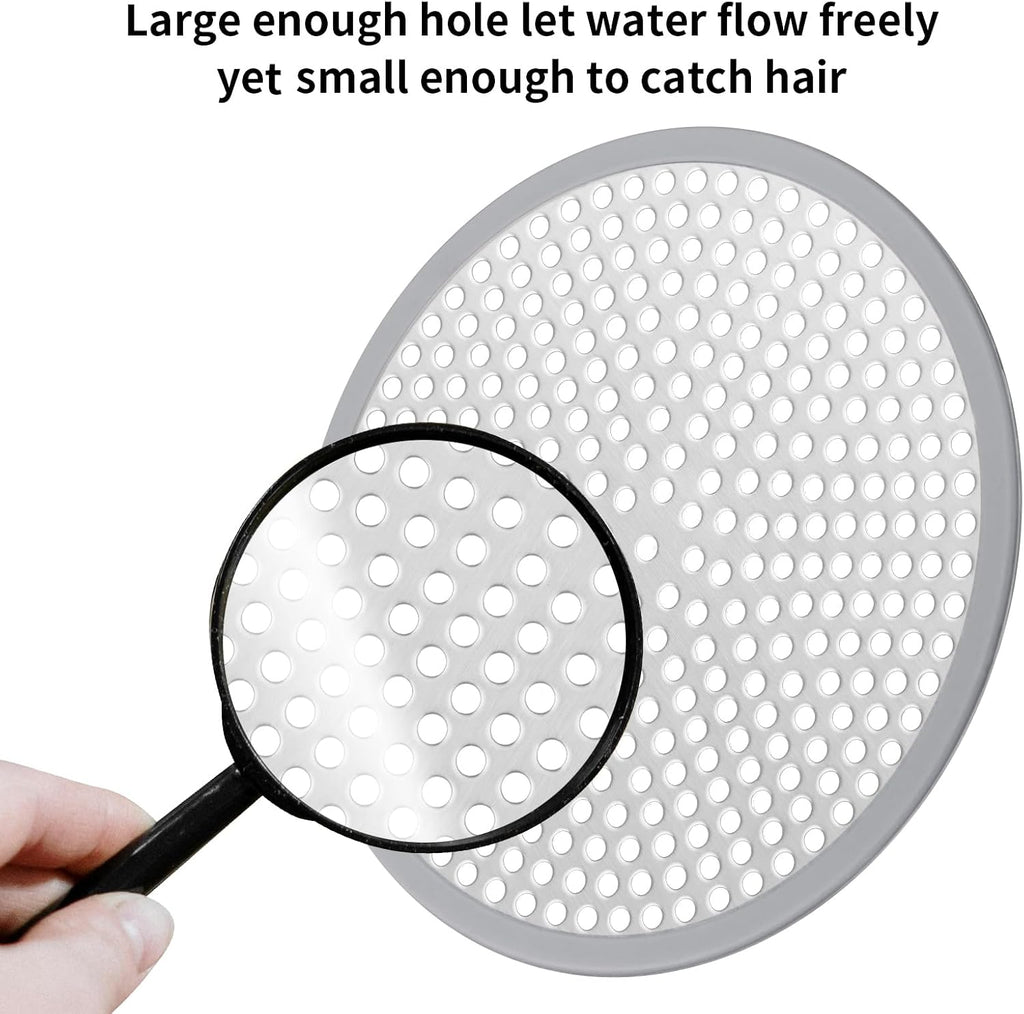 Ohtomber 4PCS 4.72" Stainless Steel Shower Drain Hair Catcher, Silicone Rim