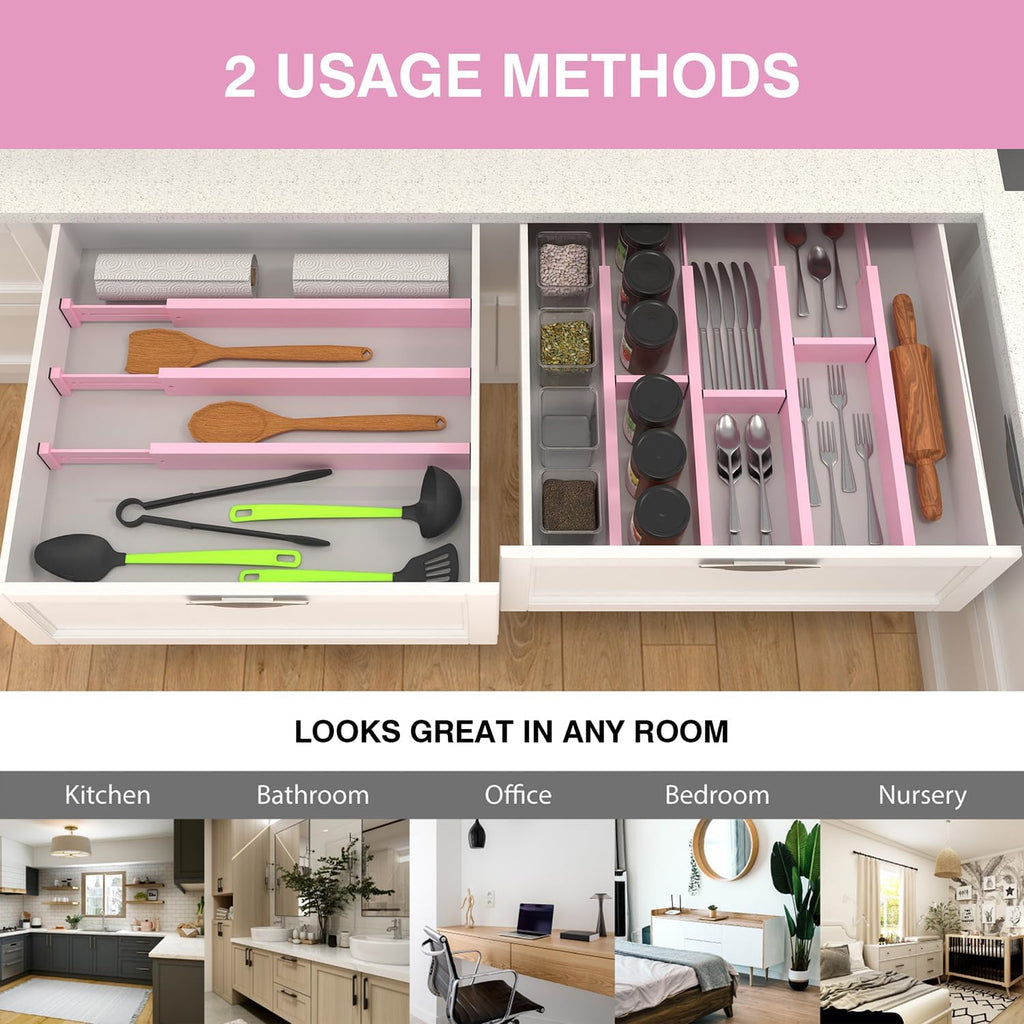 ANTOWIN Expandable Bamboo Drawer Dividers, Fits 17.6-21.6" Drawers