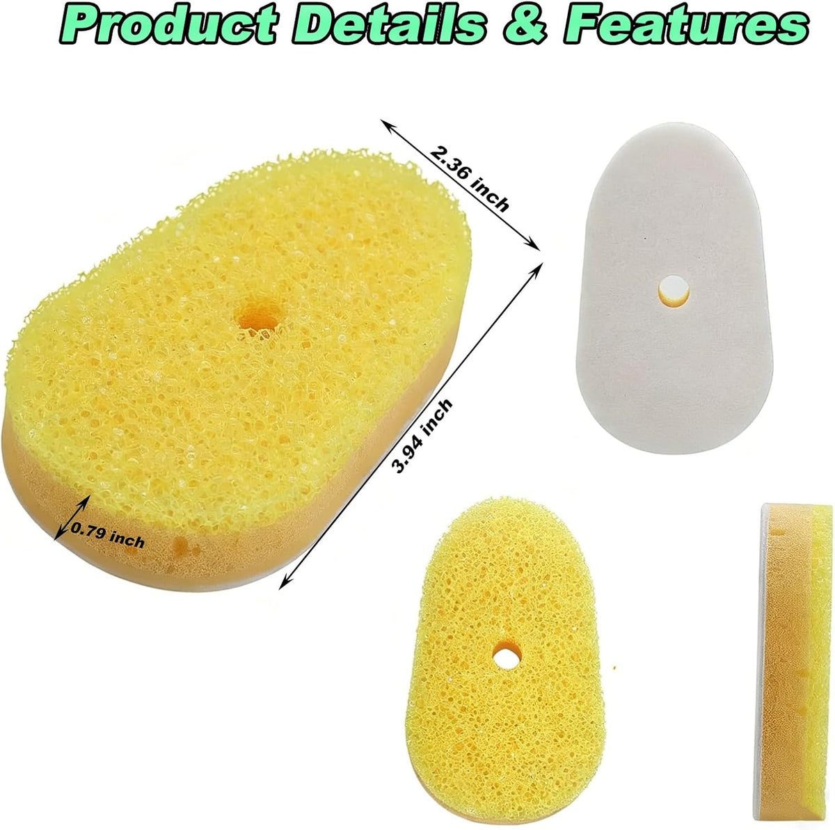 6 Pack Dish Wand Compatible with Scrub Daddy, Non-Scratch Rich Foam Sponges