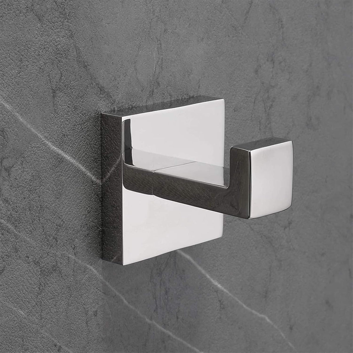 Nolimas Towel Hook Stainless Steel Bathroom Rustproof Clothes Towel Coat Hook Wall Mounted Square Toilet Kitchen, Heavy Duty Door Hanger, 1 Pack, Chrome Polished
