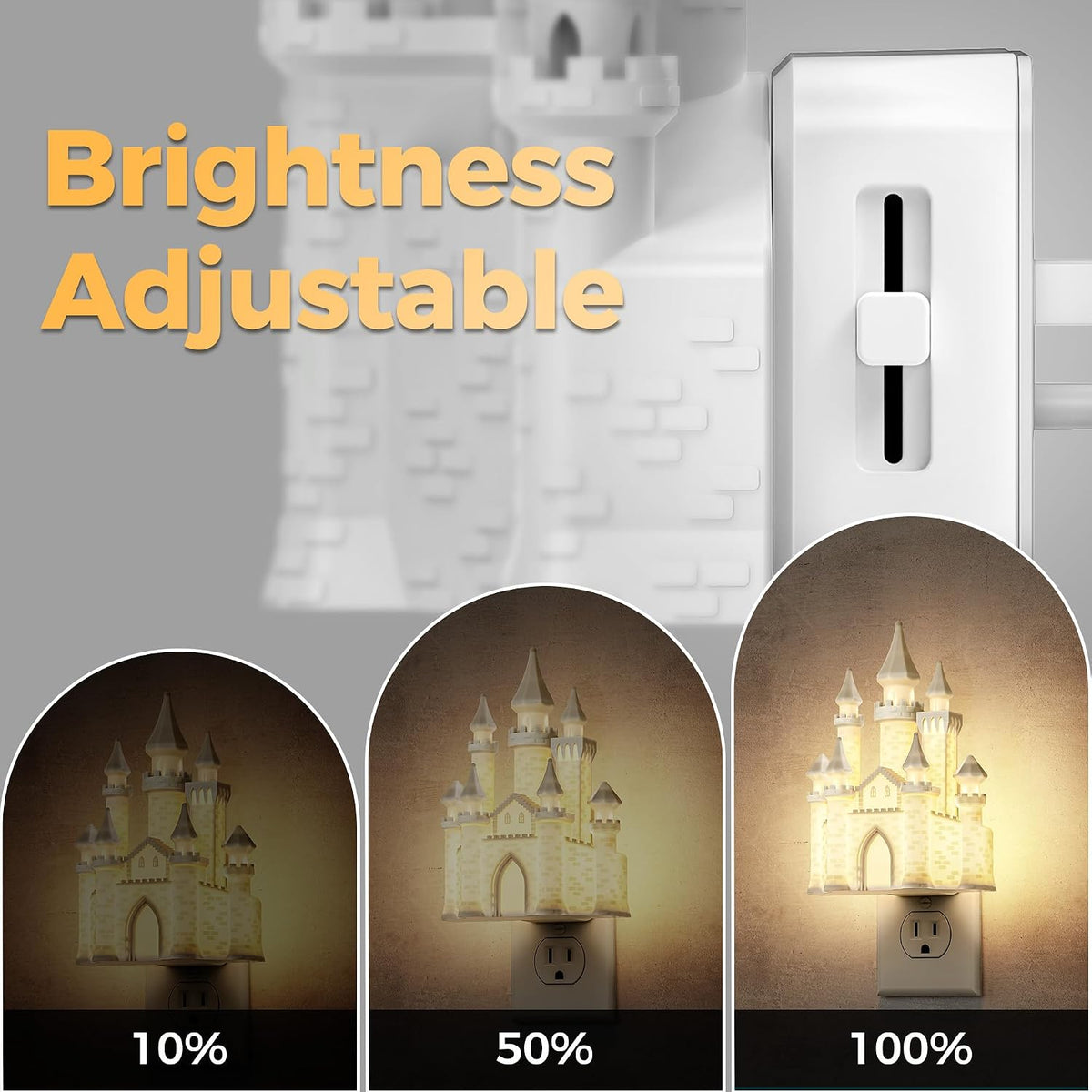 DORESshop Night Lights Plug into Wall,3D Printed Castle Night Light
