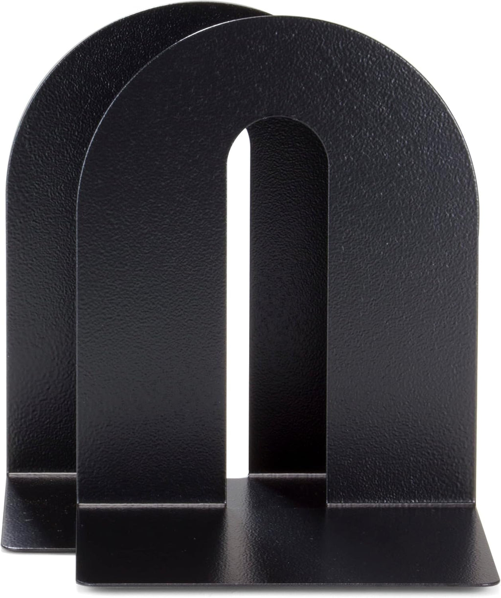 Officemate Magnetic Heavy-Duty Metal Bookends Set of 2, 10-Inch Steel Book Ends for Shelves, Book Supports for Heavy Books, Binders, and Office Organization, Black