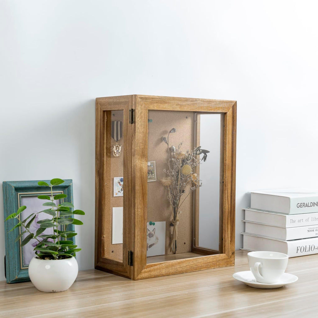MyGift 11 x 15 Inch Wall Mounted Acacia Solid Wood Deep Shadow Box
