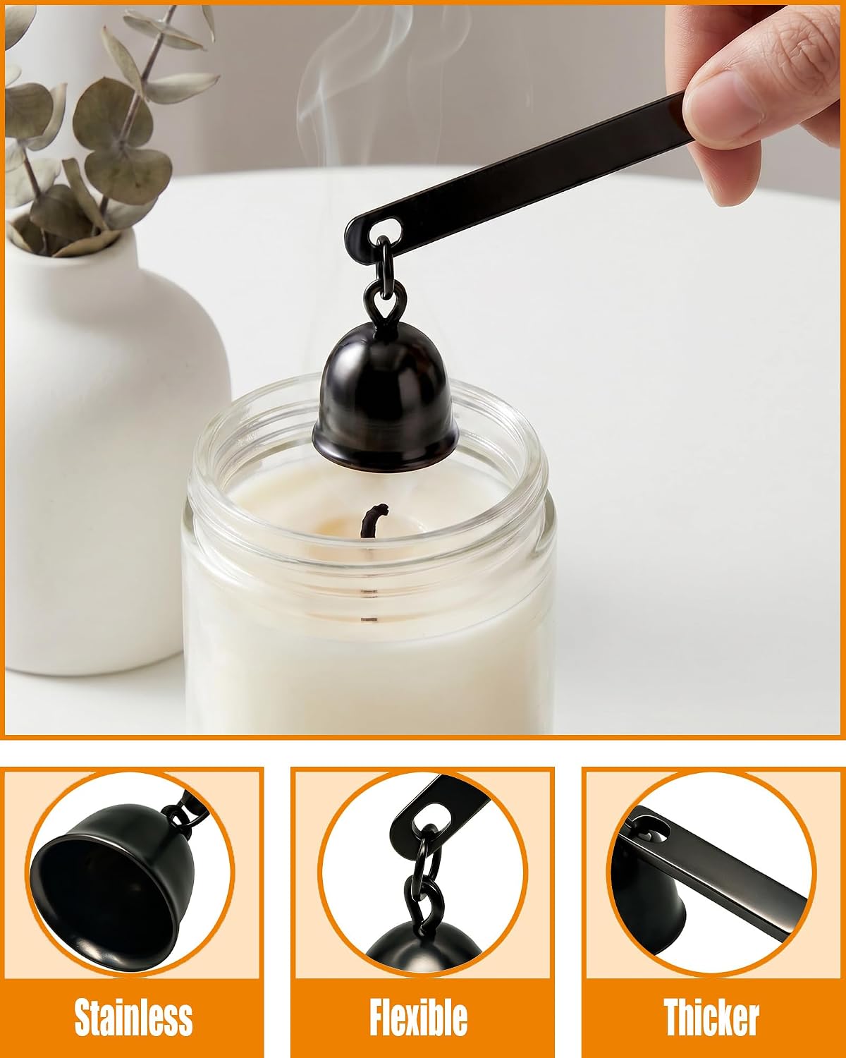 YOUTUOY 5 in 1 Candle Accessory Set, Matte Black
