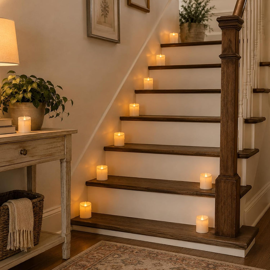 Flameless Votive Candles, 2"x2.7" Battery LED Tealights Ivory 12 Pack