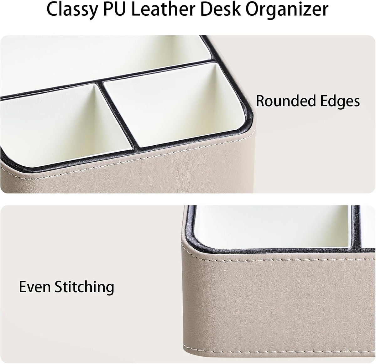Remote Control Holder, Nightstand Organizer, Desk Caddy (Beige)
