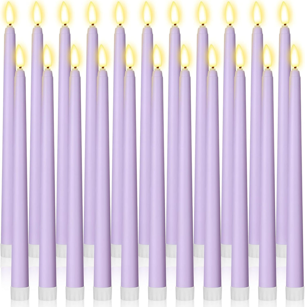 Macarrie 24 Packs Flameless Taper Candles Battery LED 11",Lavender Purple