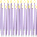 Macarrie 24 Packs Flameless Taper Candles Battery LED 11",Lavender Purple
