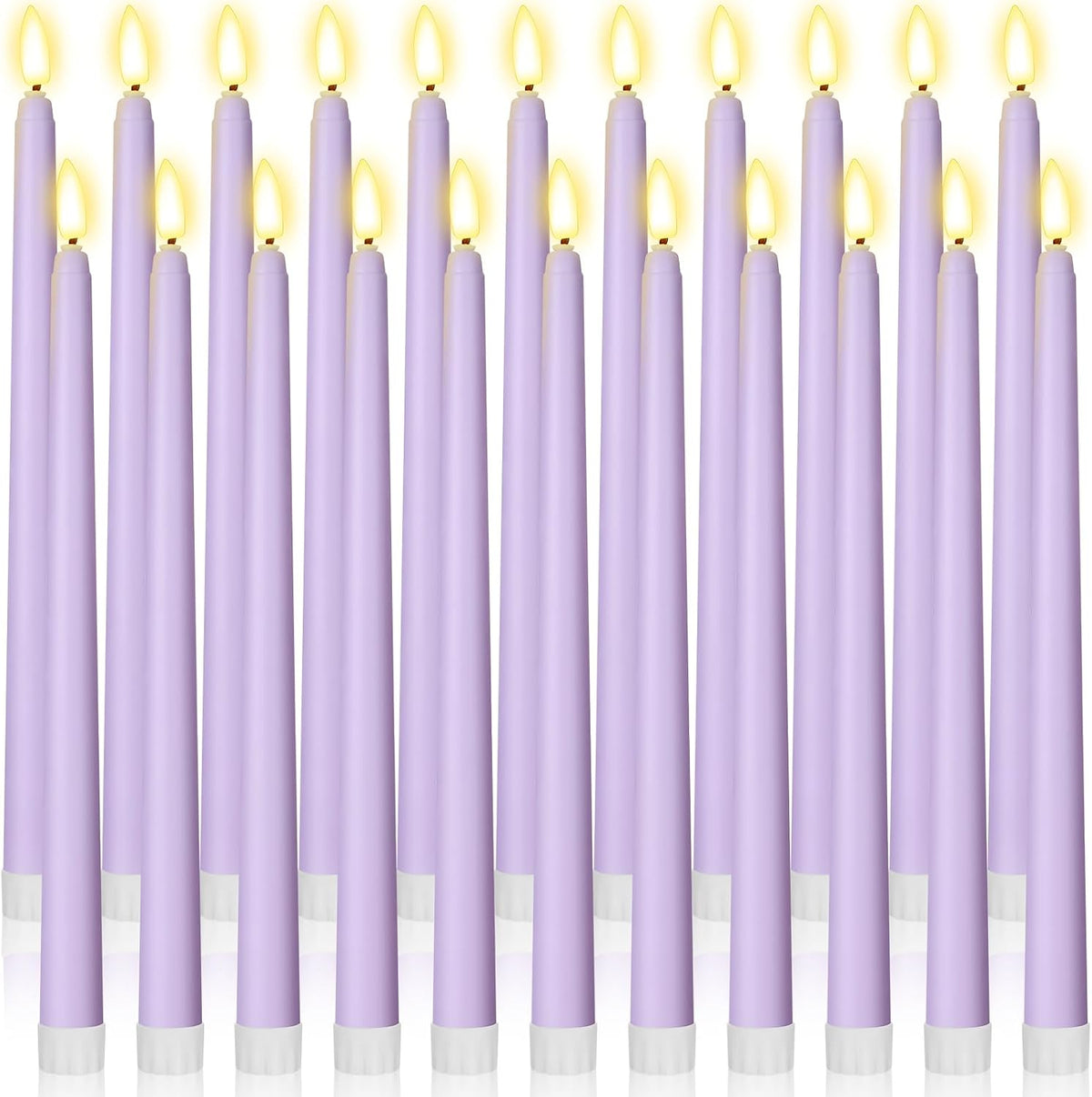 Macarrie 24 Packs Flameless Taper Candles Battery LED 11",Lavender Purple