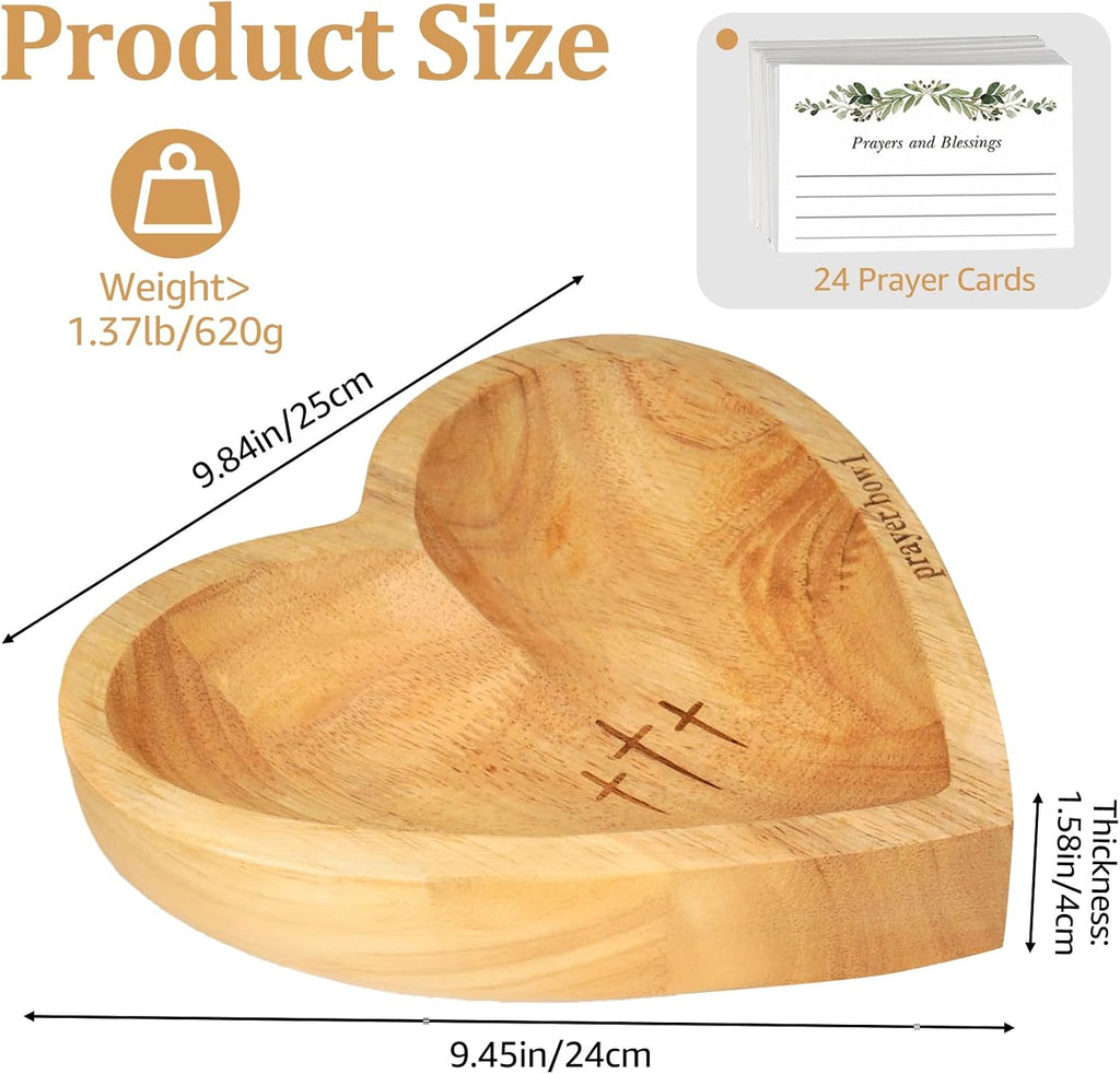 Prayer Bowl with Cards, Heart Decor Bowl, Christian Gifts for Women