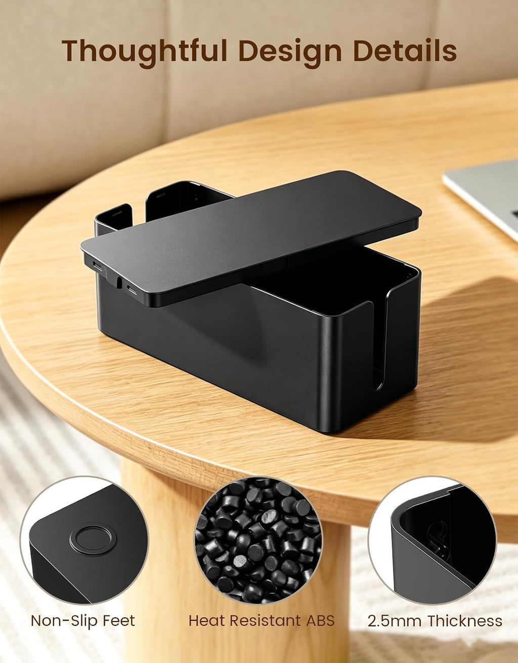 WOCBUY Cable Management Box, Pet & Baby Proof Cord Hider for Home Office