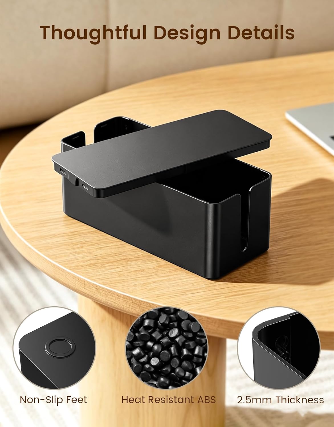 WOCBUY Cable Management Box, Pet & Baby Proof Cord Hider for Home Office