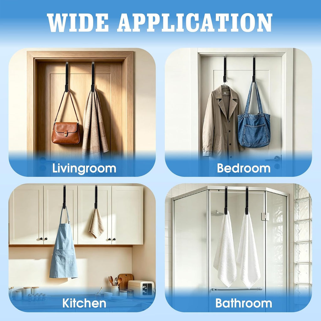 Over Door Hooks 3PCS, Heavy Duty 40LB, Fits 2.1 Inch Thick Doors