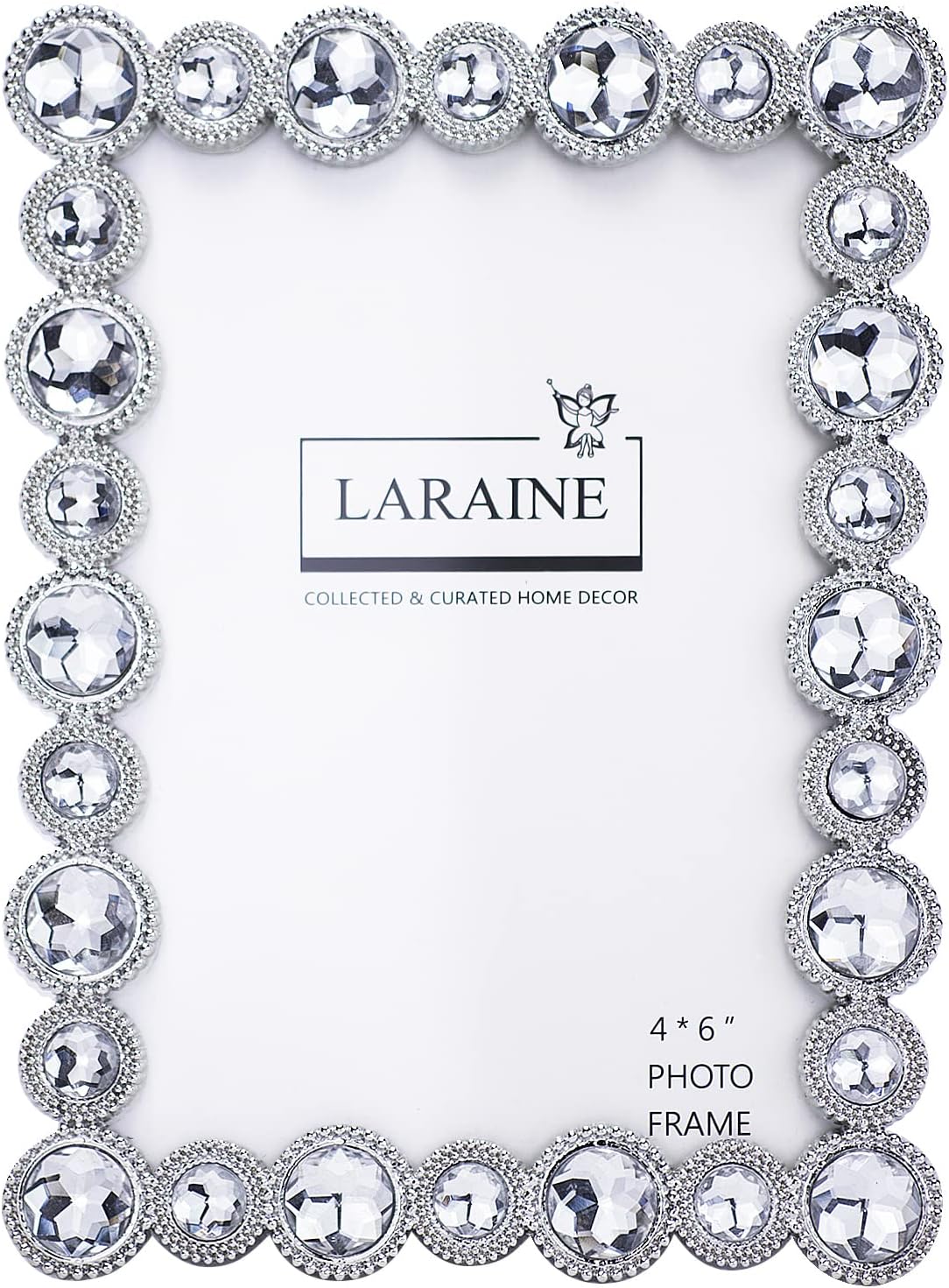LARAINE Picture Photo Frame 4x6 Crystal Metal High Definition (Clear, 4x6)
