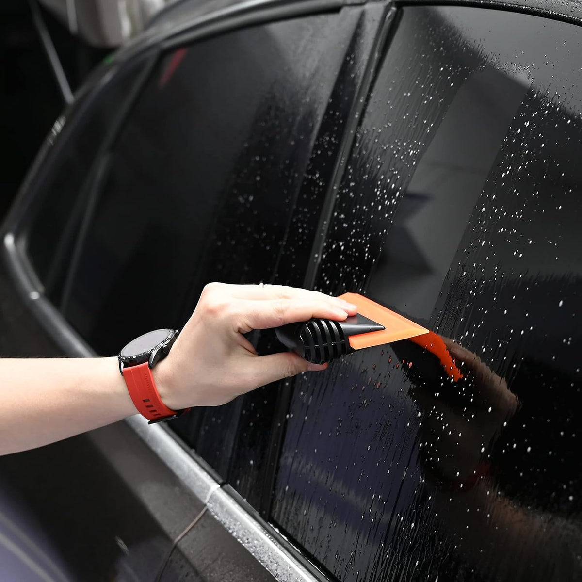 EHDIS Window Tint Tool 5-inch Rubber Window Squeegee 2PCS Non-Slip Handy Tint Squeegee for Window Tinting,Vinyl WrapApplicator Household Shower,Mirror,Glass Window Cleaning Water Wiper Turbo Scraper