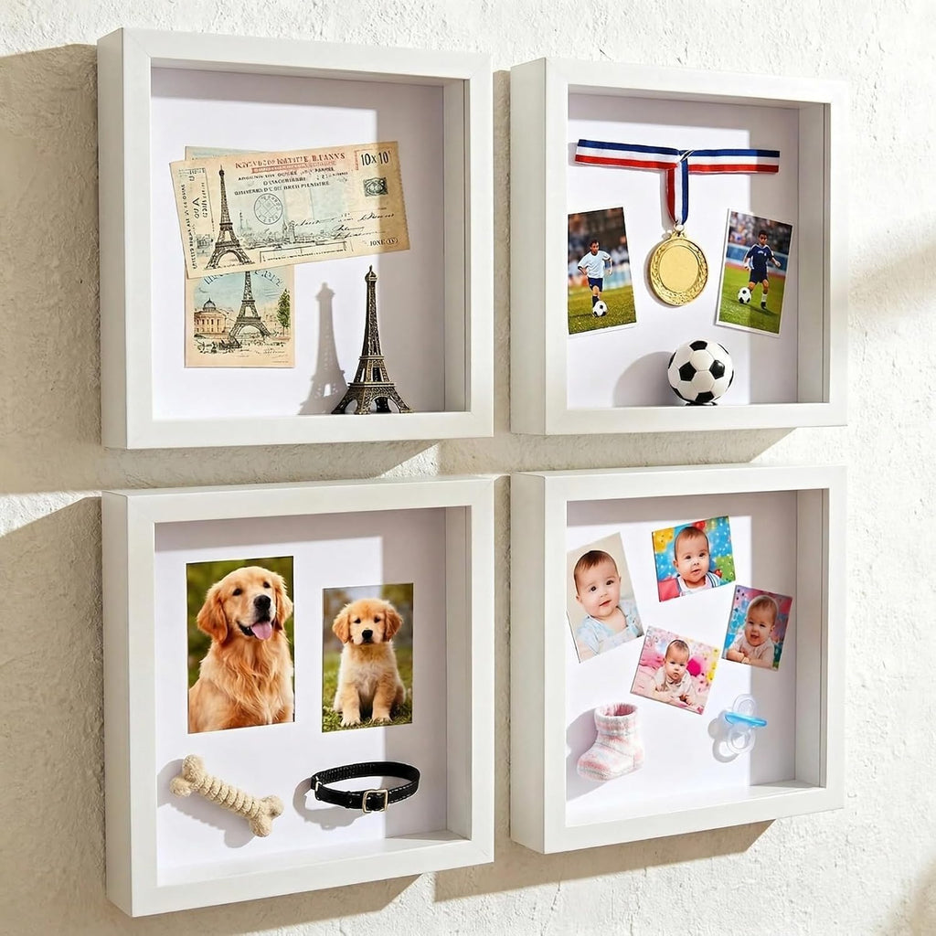 10x10 Shadow Box Frame, 1.2'' Deep Display Case for Flowers Memorabilia