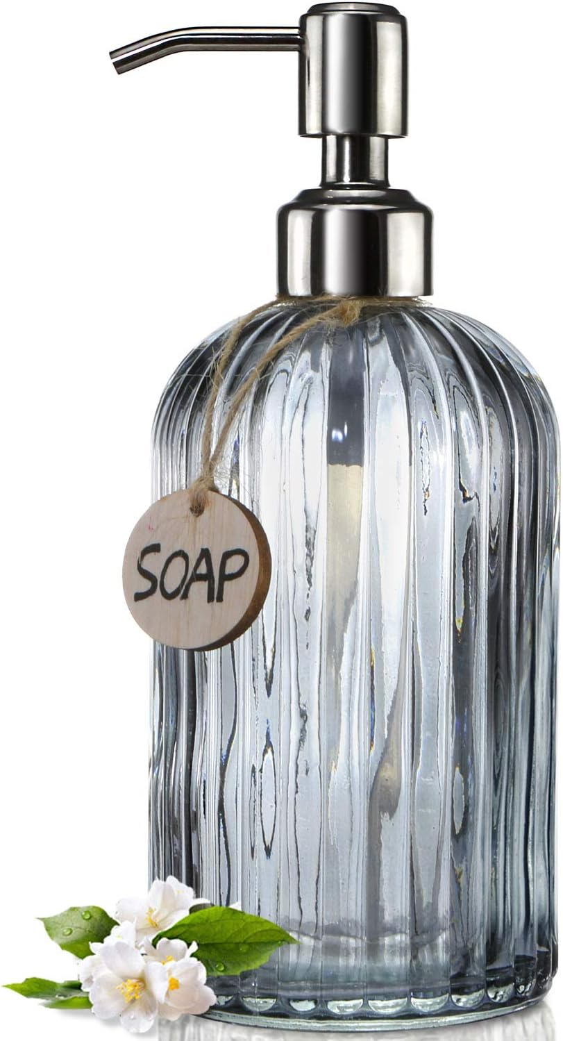 JASAI 18 Oz Kitchen Soap Dispenser with 304 Rust Proof Stainless Steel Pump