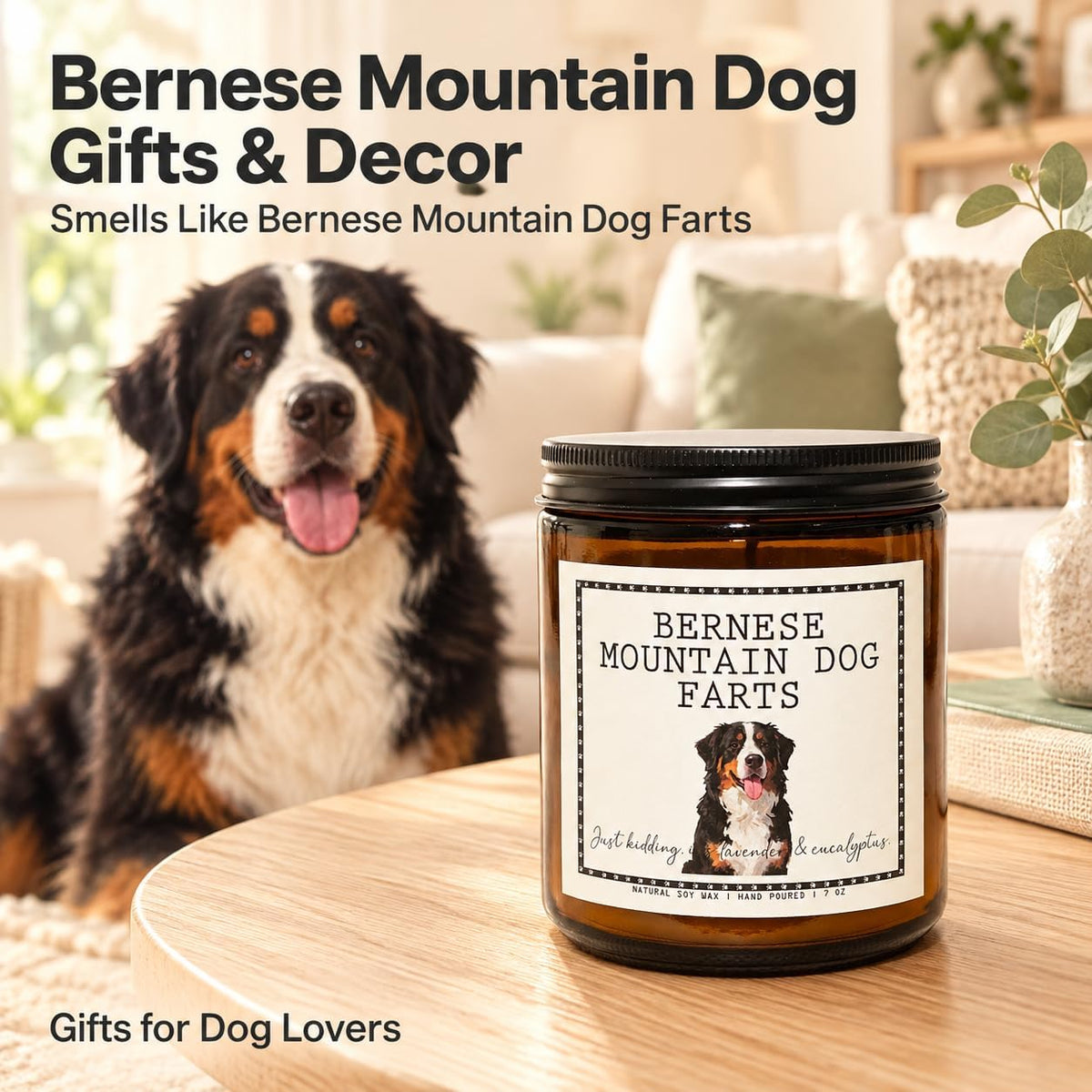 Bernese Mountain Dog Gifts & Decor, Dog Mom Gifts - Lavender & Eucalyptus