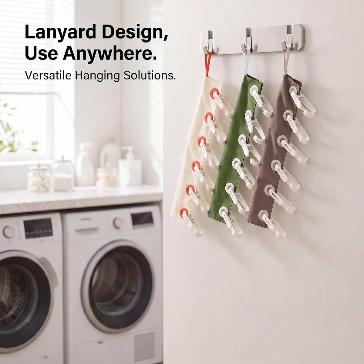 Portable Travel Hangers - Foldable Clothes Drying Rack with 6 Clips | Space Saving Cruise & Hotel Essentials for Suitcase | Thick Material | Installation Method:Snap-On-White 1Set