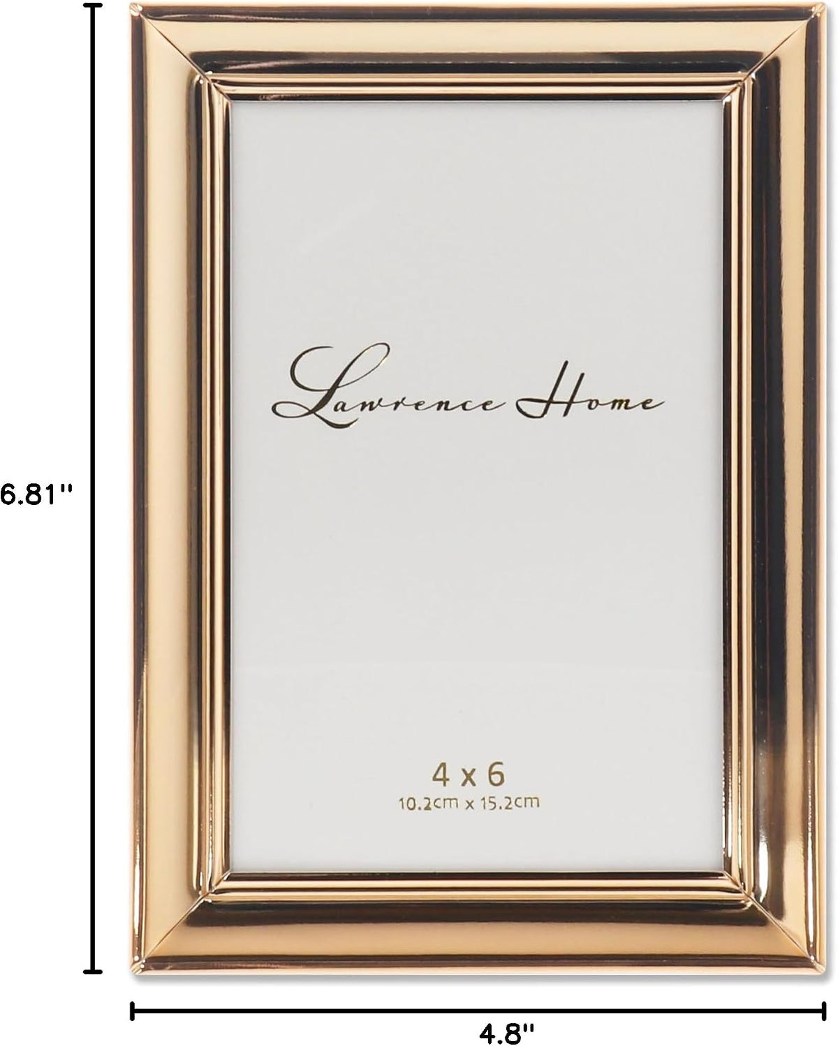 Lawrence Frames Strata Metal Picture Frame, 4x6, Gold