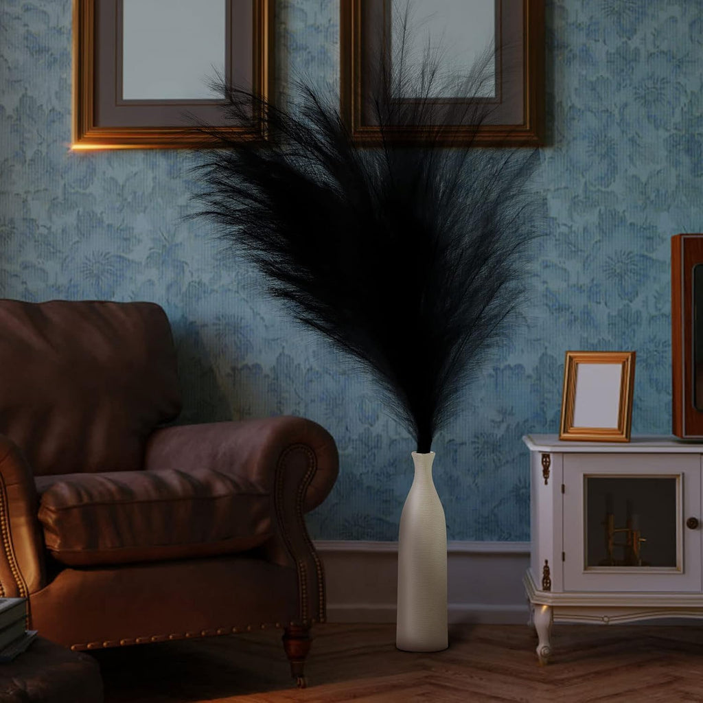 onecircle Black Pampas Grass,3 pcs of 43'' Dried Pampas Grass with Tall and Fluffy Decor Suitable for Boho Décor (Black)