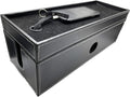 NEET Cable Management Box Large, Computer Cord Organizer, Hide and Conceal, Power Cable Organizer, Computers and Desks, Black Stitched Leather