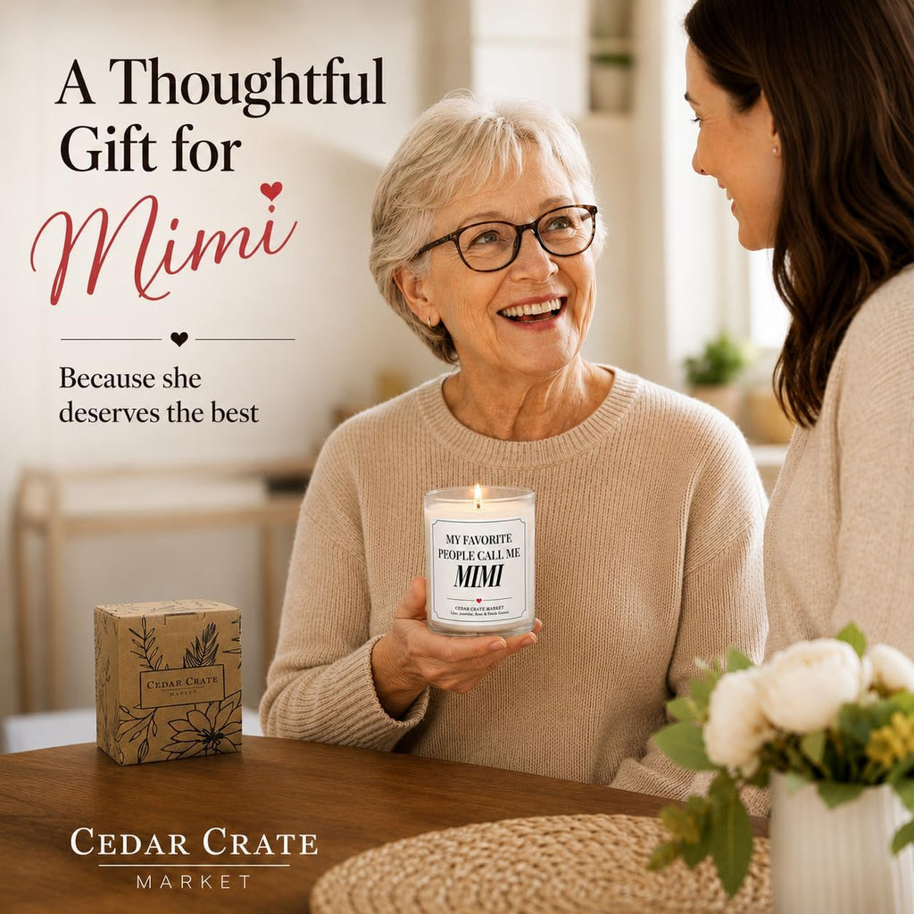 Mimi Gifts - My Favorite People Call Me Mimi Candle - Gifts for Grandma from Grandkids, Mothers Day Gift - Lily Jasmine Rose & Fresh Grass Soy Candle 13.5 oz Made in USA