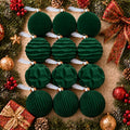 12 Pcs Velvet Ornaments for Christmas Tree Decorations, 3.15 Inch Green Velvet Christmas Balls with 4 Different Shapes, Shatterproof Velvet Ornaments Set for for Xmas Tree, Wreath, Holiday Home Decor