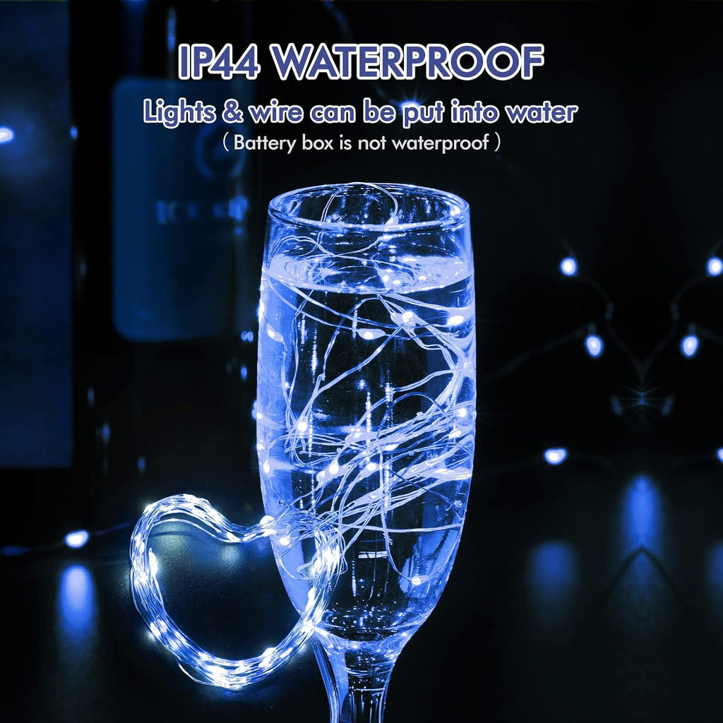 Bexdir 12 Pack 7FT Blue Fairy Lights Battery, 20LED String Lights