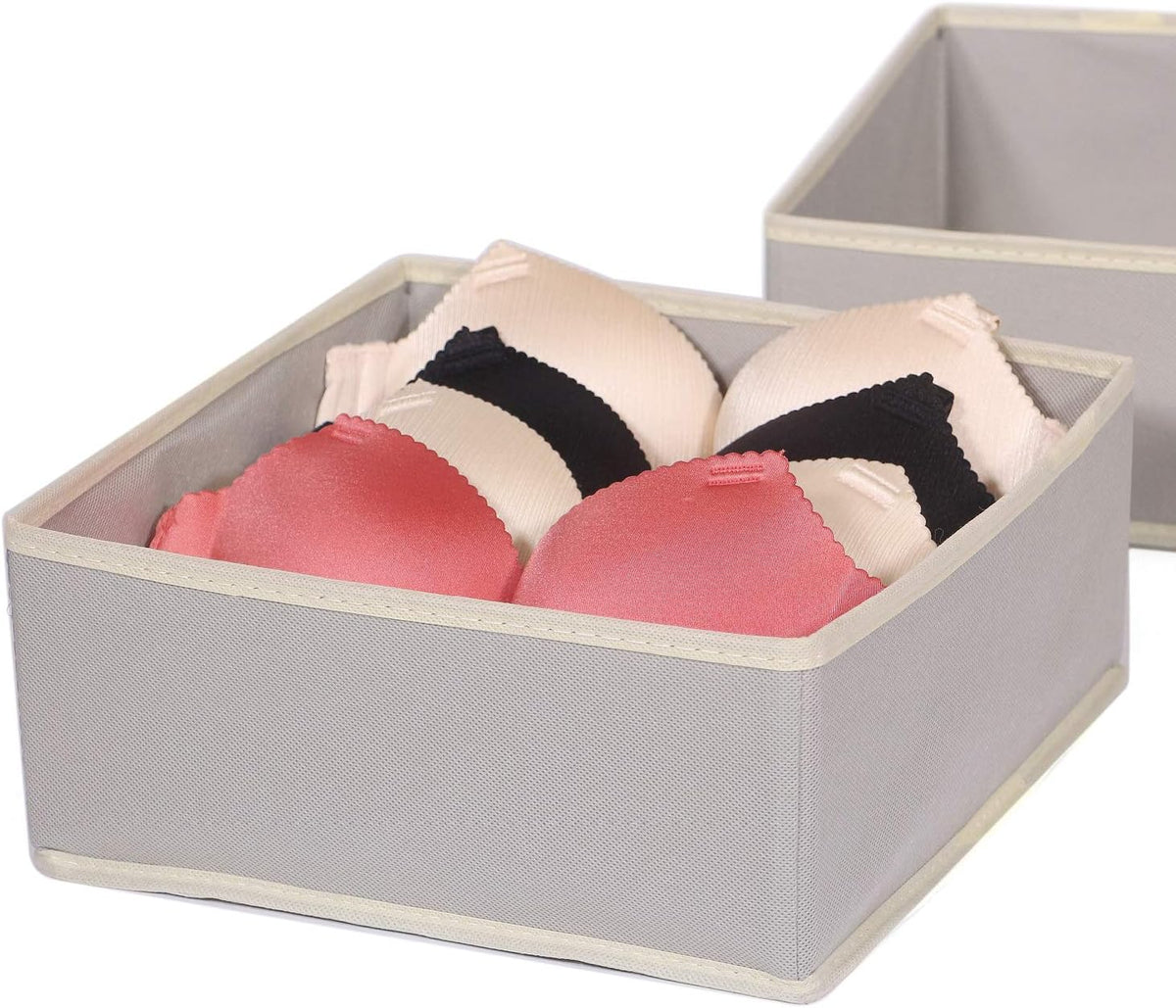 DIOMMELL Foldable Cloth Storage Box Closet Dresser Drawer Organizer Fabric Baskets Bins Containers Divider for Clothes Underwear Bras Socks Clothing,Set of 9 Grey 900