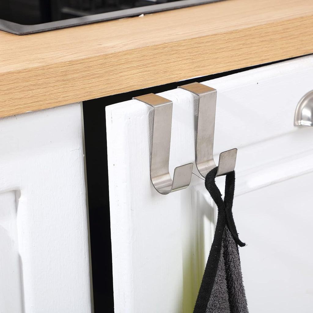 Hotop 12 Pcs Over Door Hooks for Hanging Metal Z Shaped 1 Inch, Silver