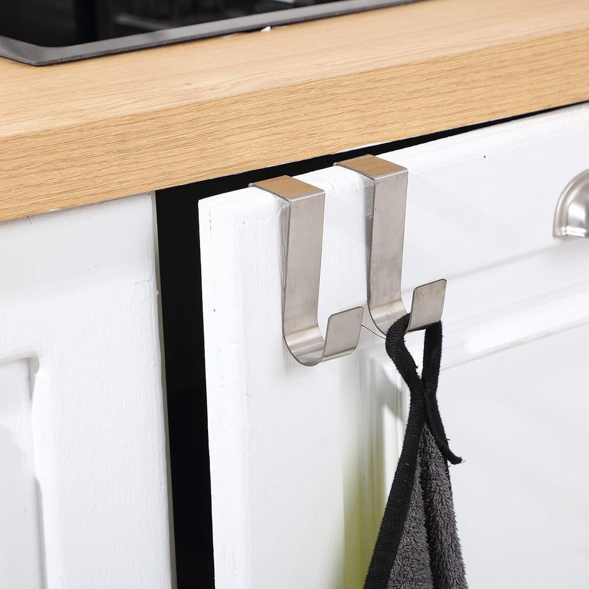 Hotop 12 Pcs Over Door Hooks for Hanging Metal Z Shaped 1 Inch, Silver