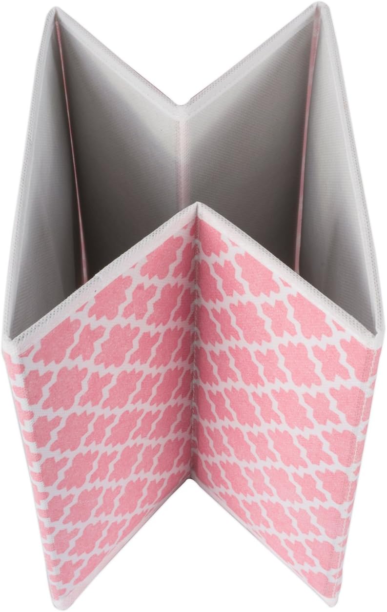 DII Non Woven Polyester Storage Bin, Lattice, Pink Sorbet, Small Set of 4