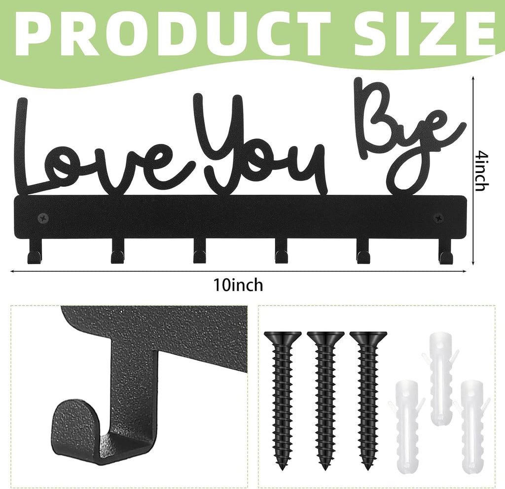 Love You Bye Key Holder Wall Mount Hook,Hook Style,10 X 4