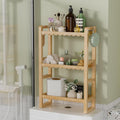AmazerBath Bamboo Over The Toilet Storage Shelf - 3-Tier Bathroom Organizers and Storage Shelves, 2 in 1 Dual Stable Above Over Toilet Bamboo Shelf Home Storages Rack for Small Bathroom, Space Saver