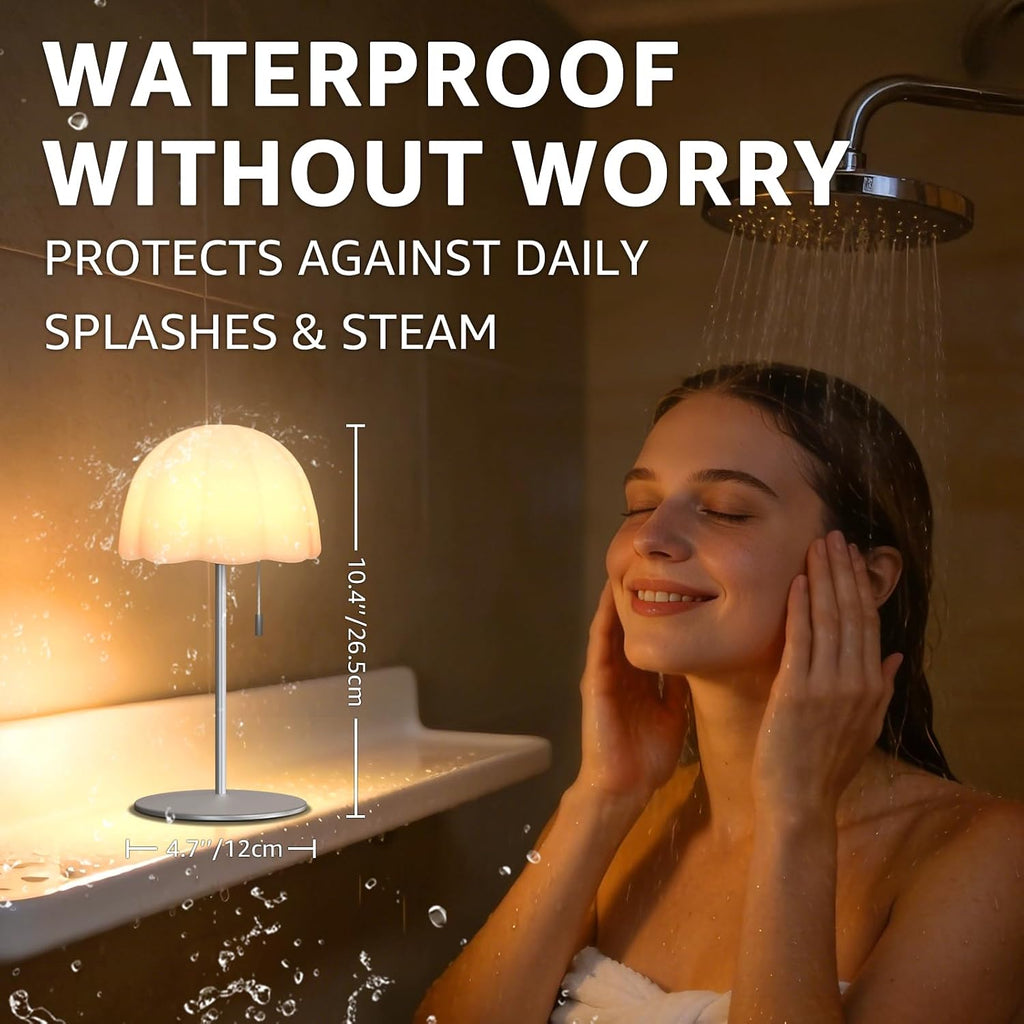 FUYO Shower Lamp Waterproof with Warm White & RGB, 4000mAh