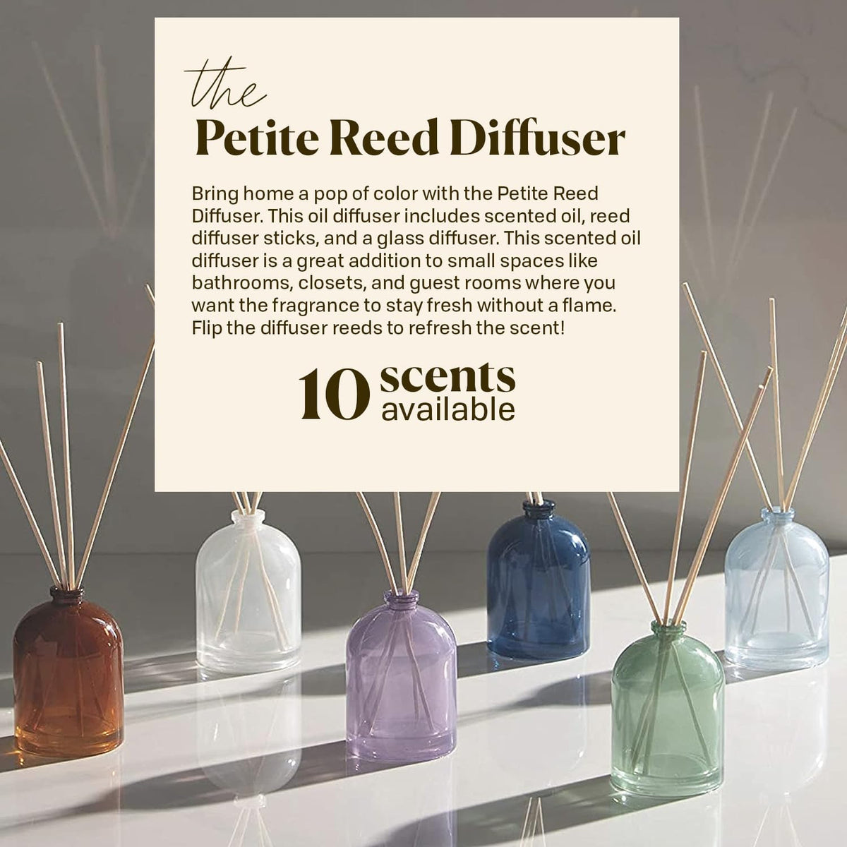 Paddywax Petite Reed Diffuser Set, Grapefruit, Rose, 1.5 oz