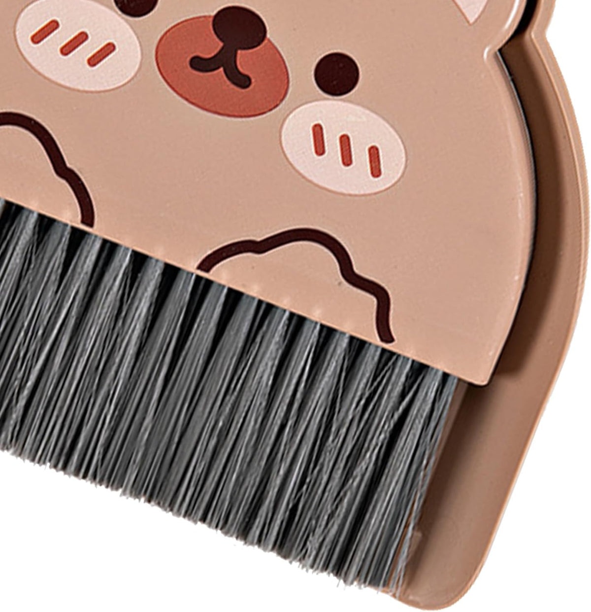 Mini Dustpan and Brush Set, Cartoon Portable Cleaning Broom with Dust Pan, Handheld Dust pan with Cleaning Brush Combo for Desk Keyboard Countertop (Bear)