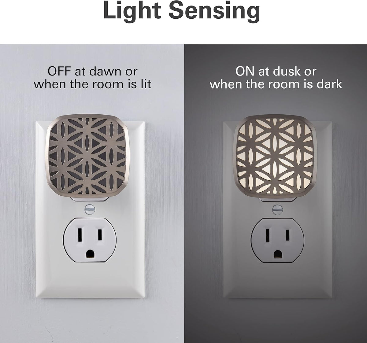 Lights By Night Decorative LED Night Light, Brushed Nickel Flower Design