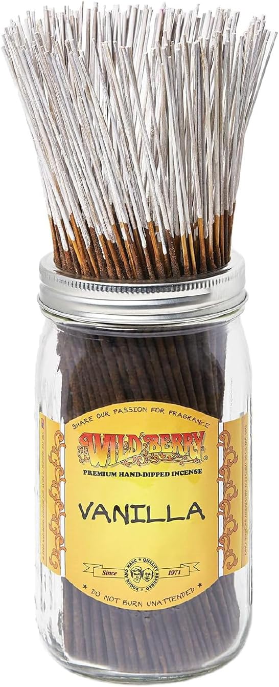 Wild Berry Vanilla 11-Inch Incense Sticks, Hand Dipped, 100 Count