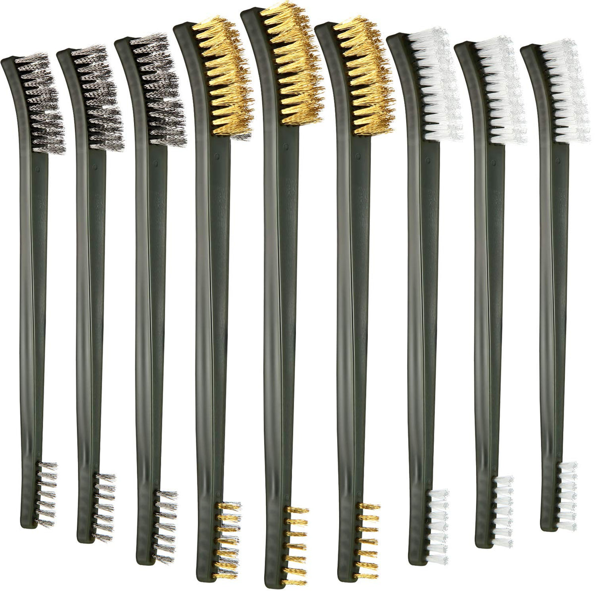 Patelai 9 Pcs Mini Wire Brush Set,Small Metal Cleaning Brushes