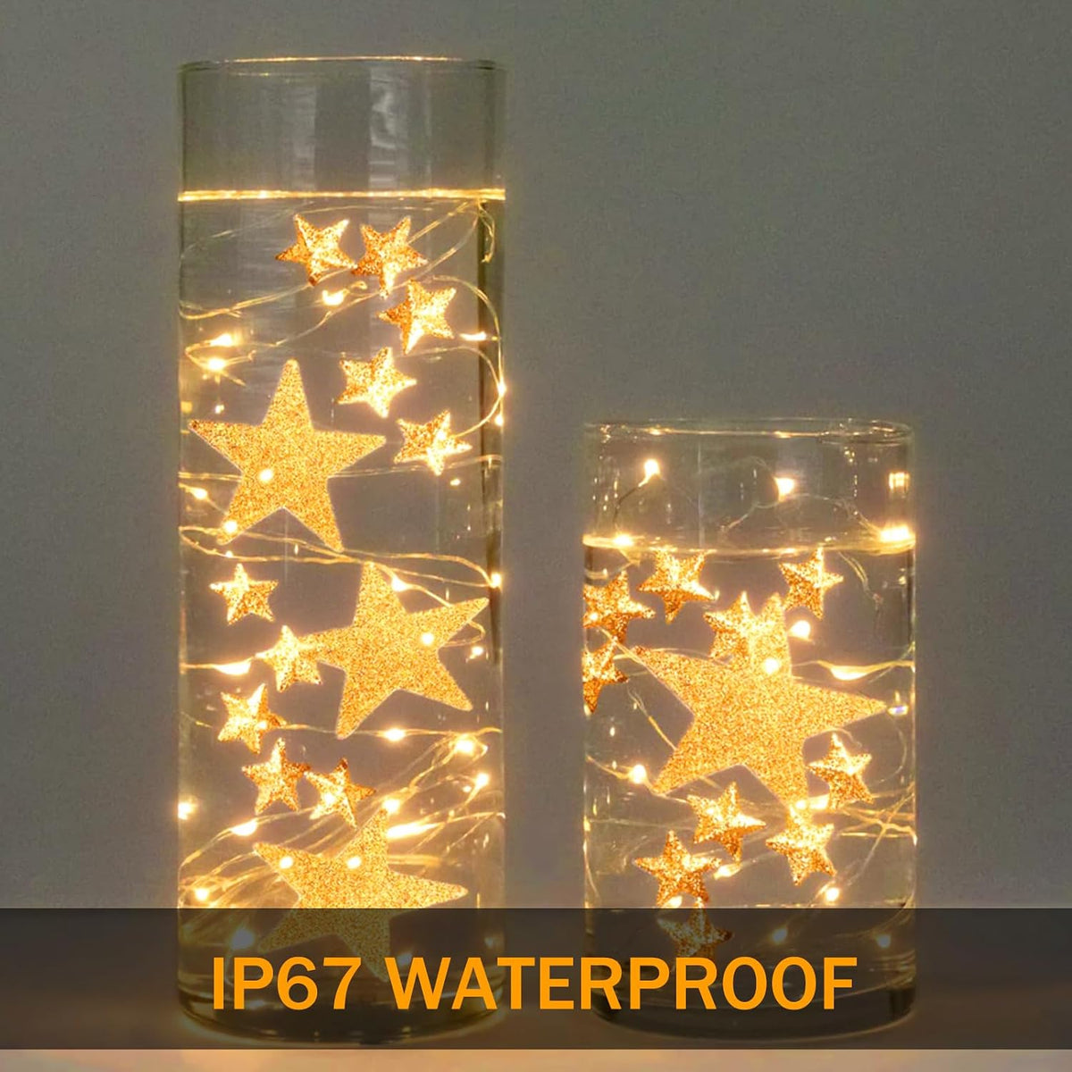 Onforu 16 Pack Warm White Fairy Lights Battery Operated String Lights, 6.5ft IP67 Waterproof Twinkle Light for Mason Jar Wedding Centerpiece Decor Christmas Bedroom