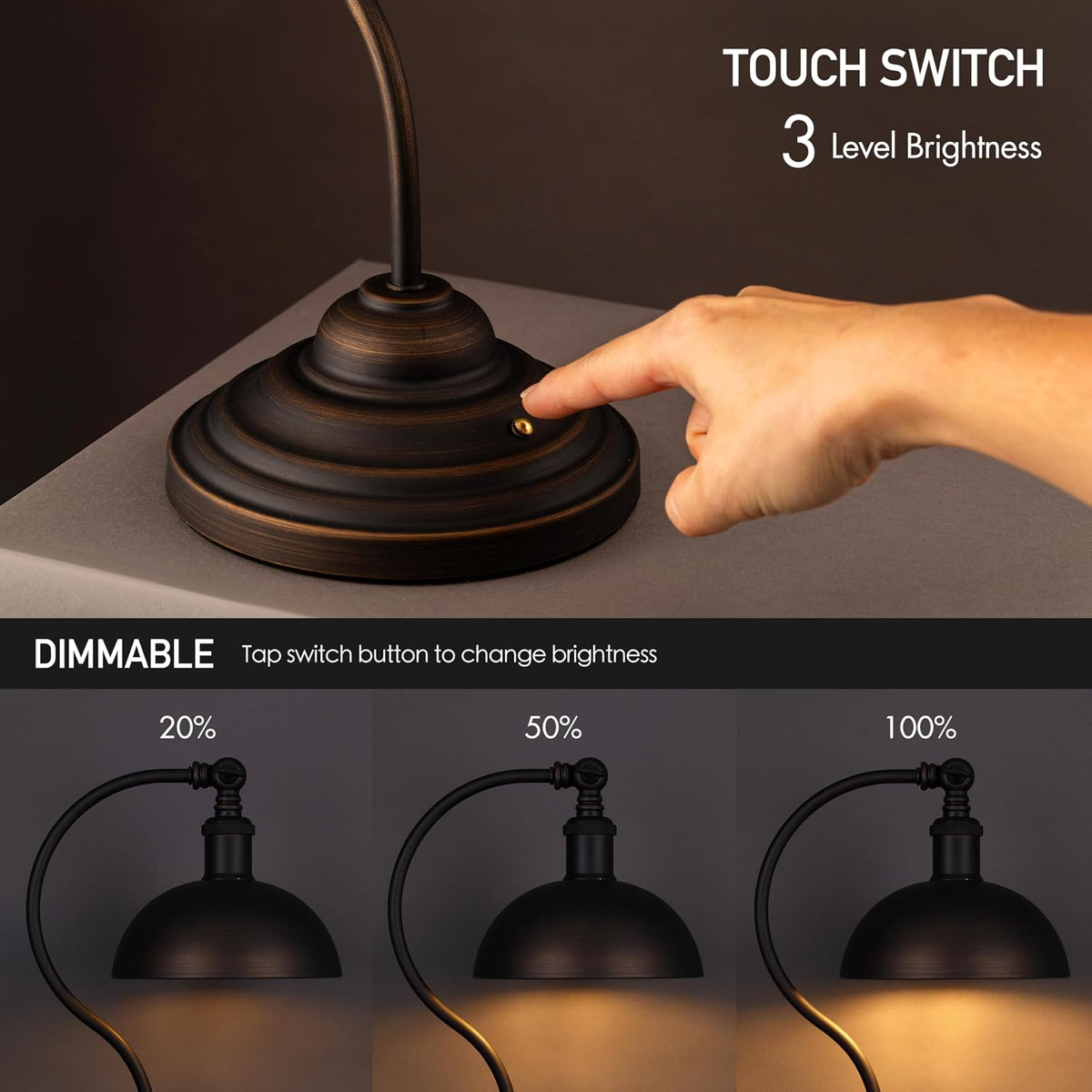 O'Bright Bankers - Cordless LED Table Lamp (Oil Rubbed Bronze)