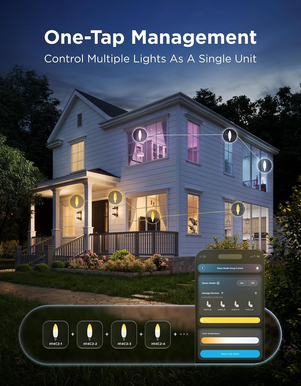 Govee E12 LED Candle Bulb, Smart Chandelier Light Bulbs for Living Room