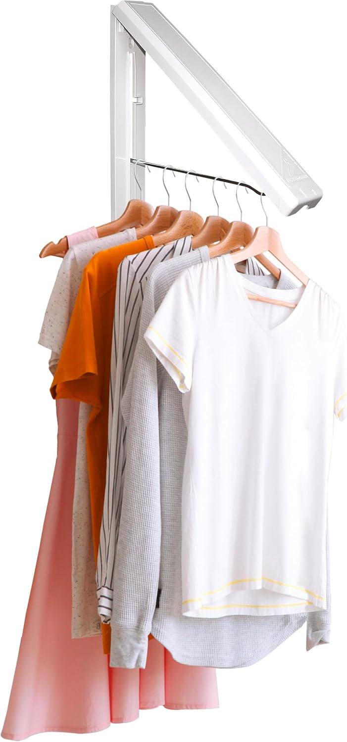 InstaHanger Retractable Laundry Room Rack, ABS Plastic, Steel Rod, 1 Pack