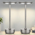 UdoUto 2-Pack Cordless Table Lamps Rechargeable, Silver